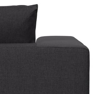 Ecksofa Columbia Webstoff Stoff Dara: Anthrazit - Longchair davorstehend rechts