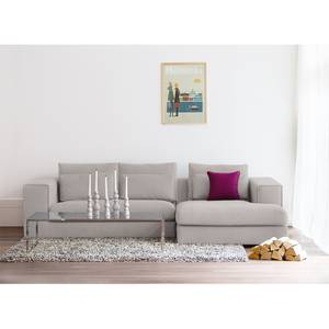 Ecksofa Columbia Webstoff Stoff Dara: Beige - Longchair davorstehend rechts