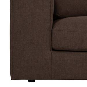 Ecksofa Columbia Webstoff Stoff Dara: Braun - Longchair davorstehend rechts