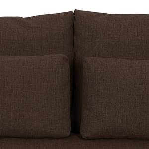 Ecksofa Columbia Webstoff Stoff Dara: Braun - Longchair davorstehend rechts