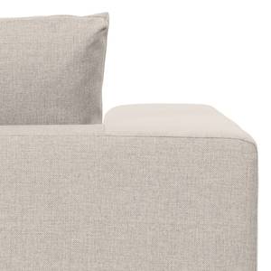 Ecksofa Columbia Webstoff Stoff Dara: Creme - Longchair davorstehend rechts