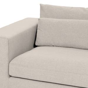 Ecksofa Columbia Webstoff Stoff Dara: Creme - Longchair davorstehend rechts