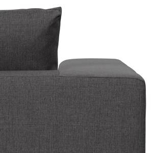 Ecksofa Columbia Webstoff Stoff Dara: Grau - Longchair davorstehend links