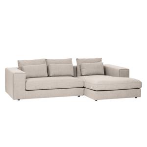 Ecksofa Columbia Webstoff Stoff Valura: Beige - Longchair davorstehend rechts