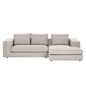 Ecksofa Columbia Webstoff Stoff Valura: Beige - Longchair davorstehend rechts