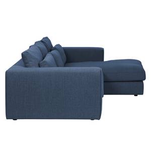 Ecksofa Columbia Webstoff Stoff Valura: Blau - Longchair davorstehend rechts