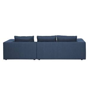 Ecksofa Columbia Webstoff Stoff Valura: Blau - Longchair davorstehend rechts