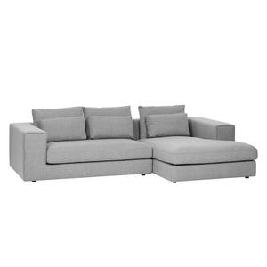 Ecksofa Columbia Webstoff Stoff Valura: Grau - Longchair davorstehend rechts