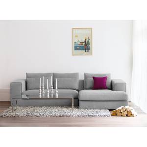 Ecksofa Columbia Webstoff Stoff Valura: Grau - Longchair davorstehend rechts