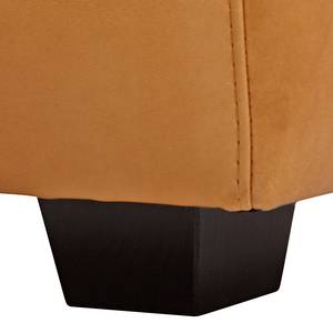Canapé d'angle Concept101-M Cuir véritable - Cognac - Méridienne courte à gauche (vue de face) - Avec appui-tête