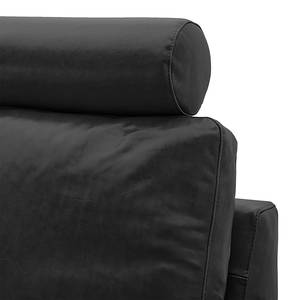 Ecksofa Concept101-M Echtleder - Anthrazit - Longchair davorstehend rechts - Mit Kopfstütze