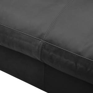 Canapé d'angle Concept101-M Cuir véritable - Anthracite - Méridienne courte à droite (vue de face) - Avec appui-tête
