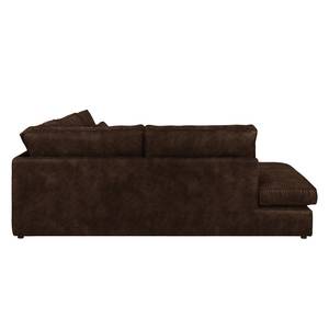 Ecksofa Coolock Antiklederlook Braun - Ottomane davorstehend links