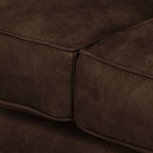 Canapé d'angle Coolock Aspect cuir vieilli - Marron - Méridienne longue à gauche (vue de face)