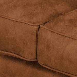 Ecksofa Coolock Antiklederlook Cognac - Ottomane davorstehend rechts