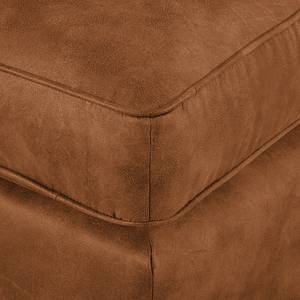 Ecksofa Coolock Antiklederlook Cognac - Ottomane davorstehend links