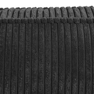 Ecksofa Coolock Cord Schwarz - Ottomane davorstehend links