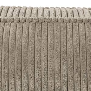 Canapé d'angle Coolock Velours côtelé - Gris sable - Méridienne longue à droite (vue de face)