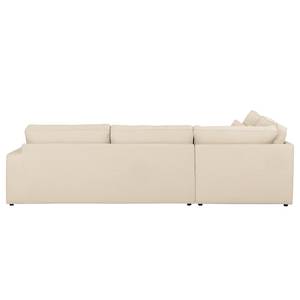 Ecksofa Coolock Webstoff Creme - Ottomane davorstehend links