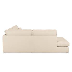 Ecksofa Coolock Webstoff Creme - Ottomane davorstehend links