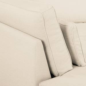 Ecksofa Coolock Webstoff Creme - Ottomane davorstehend links