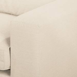 Ecksofa Coolock Webstoff Creme - Ottomane davorstehend links