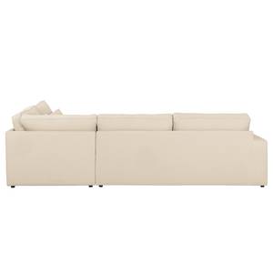 Ecksofa Coolock Webstoff Creme - Ottomane davorstehend rechts