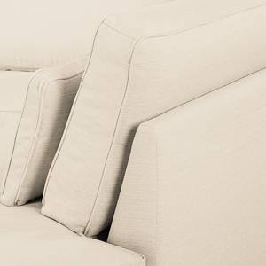 Ecksofa Coolock Webstoff Creme - Ottomane davorstehend rechts