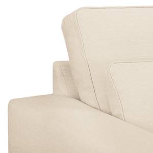 Ecksofa Coolock Webstoff Creme - Ottomane davorstehend rechts