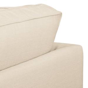 Ecksofa Coolock Webstoff Creme - Ottomane davorstehend links