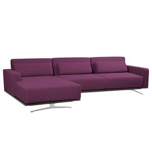 Ecksofa Copperfield I mit Schlaffunktion Webstoff - Stoff Zahira: Aubergine - Longchair davorstehend links