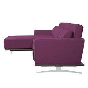 Ecksofa Copperfield I mit Schlaffunktion Webstoff - Stoff Zahira: Aubergine - Longchair davorstehend links