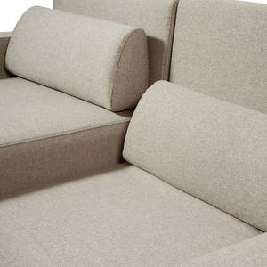 Ecksofa Copperfield I mit Schlaffunktion Webstoff - Stoff Zahira: Beige-Grau - Longchair davorstehend links