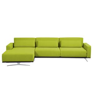 Ecksofa Copperfield I mit Schlaffunktion Webstoff - Stoff Zahira: Limette - Longchair davorstehend links