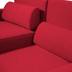 Ecksofa Copperfield I mit Schlaffunktion Webstoff - Stoff Zahira: Rot - Longchair davorstehend links