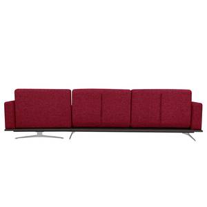 Ecksofa Copperfield I mit Schlaffunktion Webstoff - Stoff Bora: Rot - Longchair davorstehend rechts