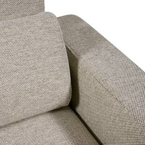 Ecksofa Copperfield I mit Schlaffunktion Webstoff - Stoff Parsa: Beige-Grau - Longchair davorstehend rechts