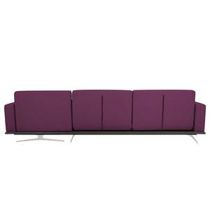 Ecksofa Copperfield I mit Schlaffunktion Webstoff - Stoff Zahira: Aubergine - Longchair davorstehend rechts