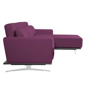 Ecksofa Copperfield I mit Schlaffunktion Webstoff - Stoff Zahira: Aubergine - Longchair davorstehend rechts