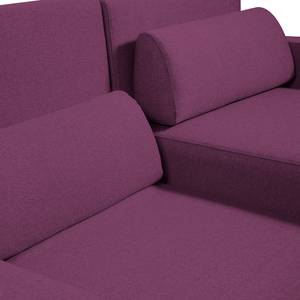 Ecksofa Copperfield I mit Schlaffunktion Webstoff - Stoff Zahira: Aubergine - Longchair davorstehend rechts