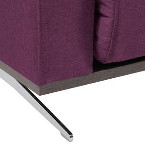 Ecksofa Copperfield I mit Schlaffunktion Webstoff - Stoff Zahira: Aubergine - Longchair davorstehend rechts