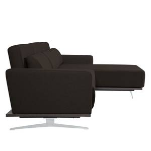 Ecksofa Copperfield I mit Schlaffunktion Webstoff - Stoff Zahira: Braun - Longchair davorstehend rechts