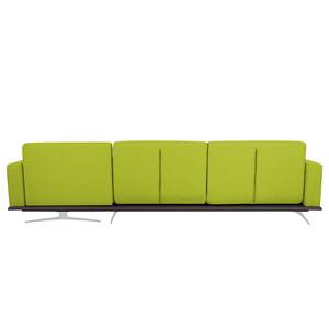 Ecksofa Copperfield I mit Schlaffunktion Webstoff - Stoff Zahira: Limette - Longchair davorstehend rechts