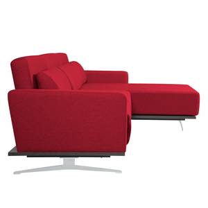 Ecksofa Copperfield I mit Schlaffunktion Webstoff - Stoff Zahira: Rot - Longchair davorstehend rechts