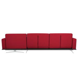 Ecksofa Copperfield I mit Schlaffunktion Webstoff - Stoff Zahira: Rot - Longchair davorstehend rechts