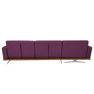 Ecksofa Copperfield II mit Schlaffunktion - Webstoff - Stoff Zahira: Aubergine - Longchair davorstehend links