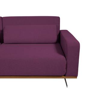 Ecksofa Copperfield II mit Schlaffunktion - Webstoff - Stoff Zahira: Aubergine - Longchair davorstehend links