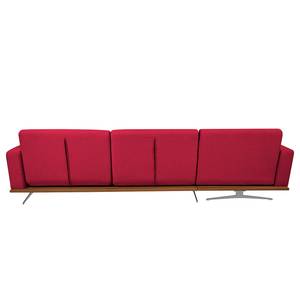 Ecksofa Copperfield II mit Schlaffunktion - Webstoff - Stoff Zahira: Rot - Longchair davorstehend links