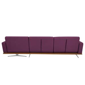 Canapé d'angle Copperfield II Avec fonction couchage - Tissu - Tissu Zahira : Aubergine - Méridienne courte à droite (vue de face)