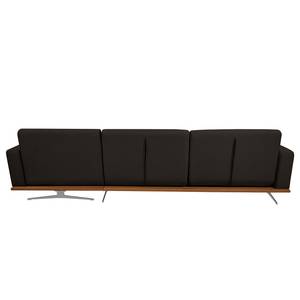 Ecksofa Copperfield II mit Schlaffunktion - Webstoff - Stoff Zahira: Braun - Longchair davorstehend rechts